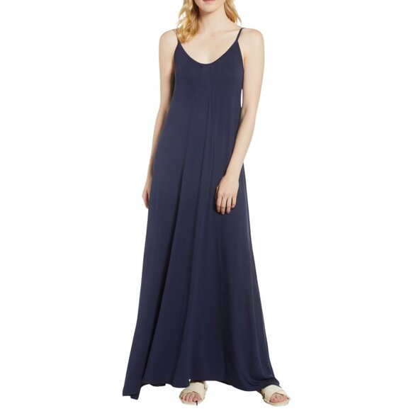 NWT Women's LOVEAPPELLA Maxi Dress Spaghetti Strap Midnight Blue | Size XL - Picture 1 of 11